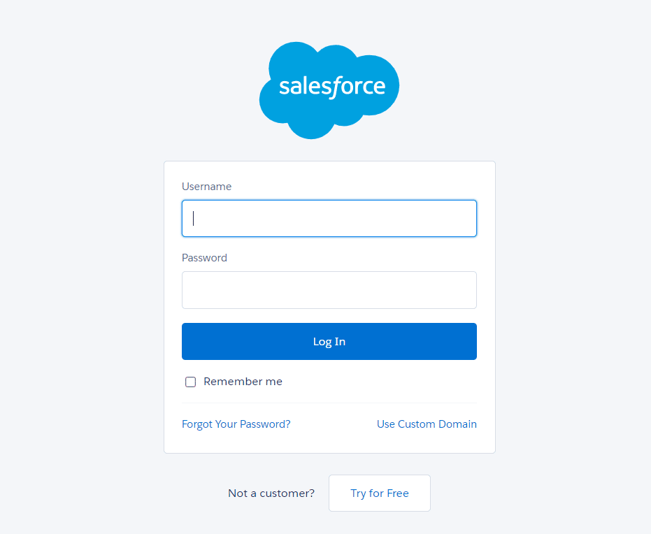 Salesforce website to sign in